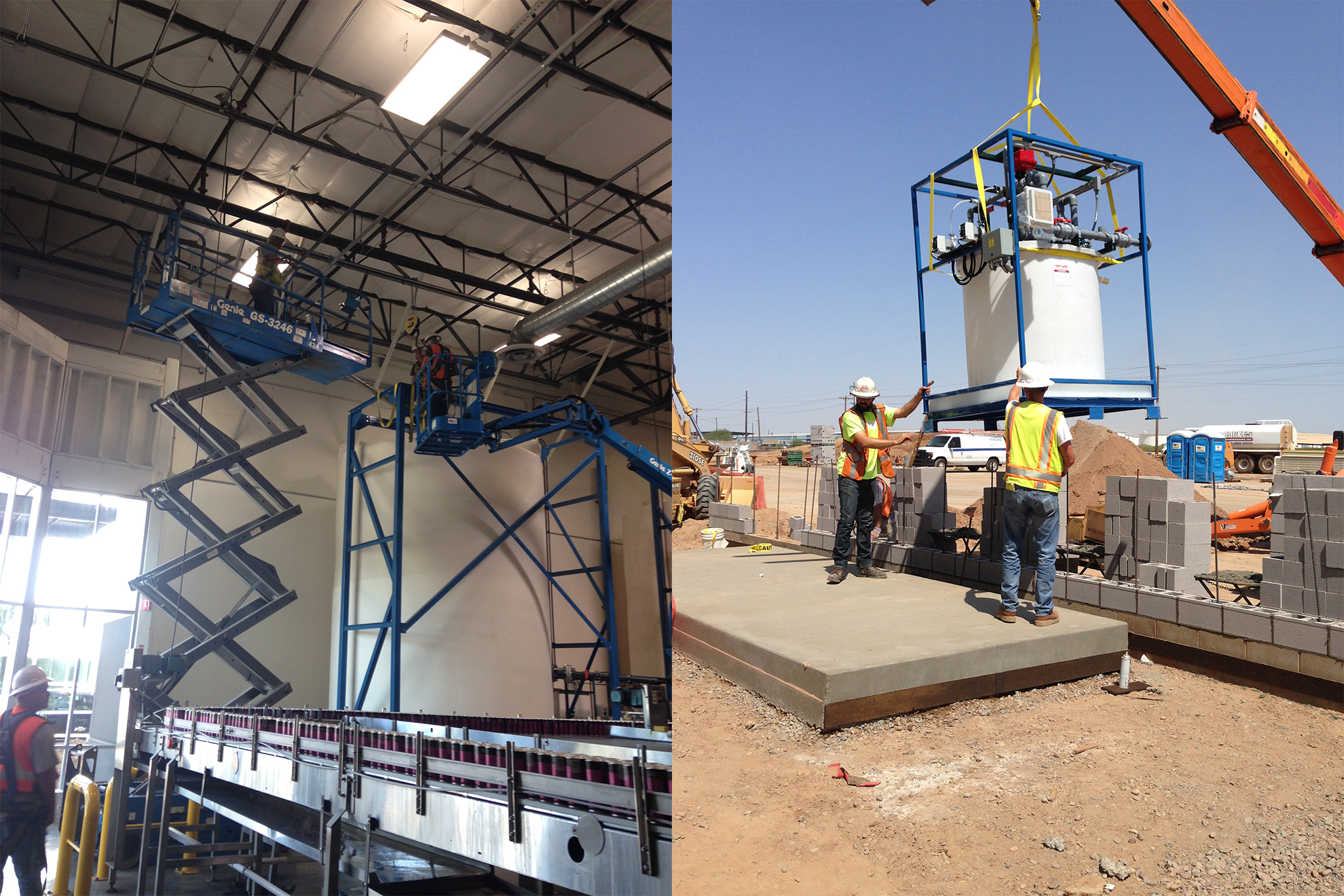 Installing Tanks for Pretreatment System